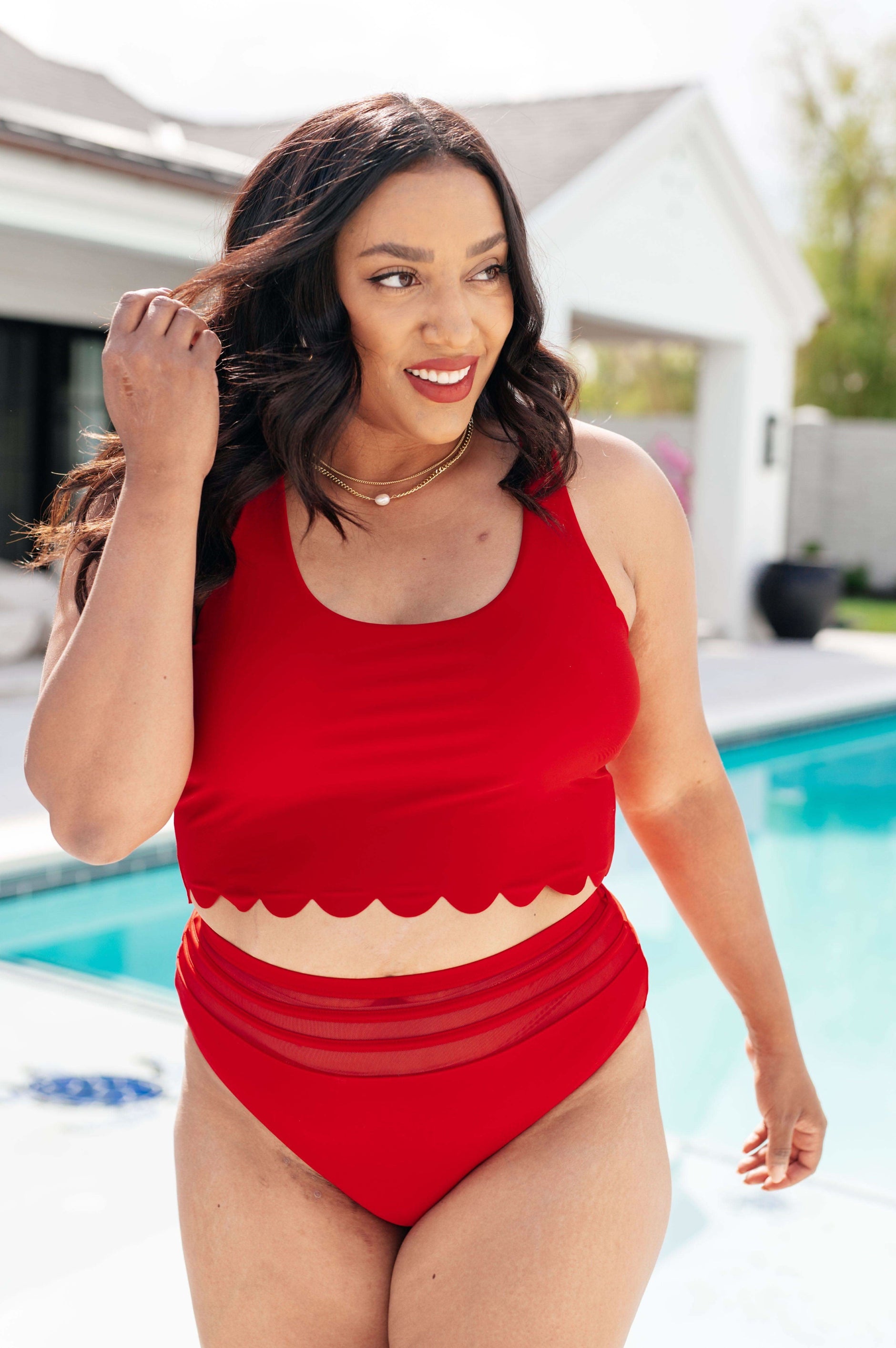 Tonga Scalloped Swim Top - SwagglyLife Home & Fashion